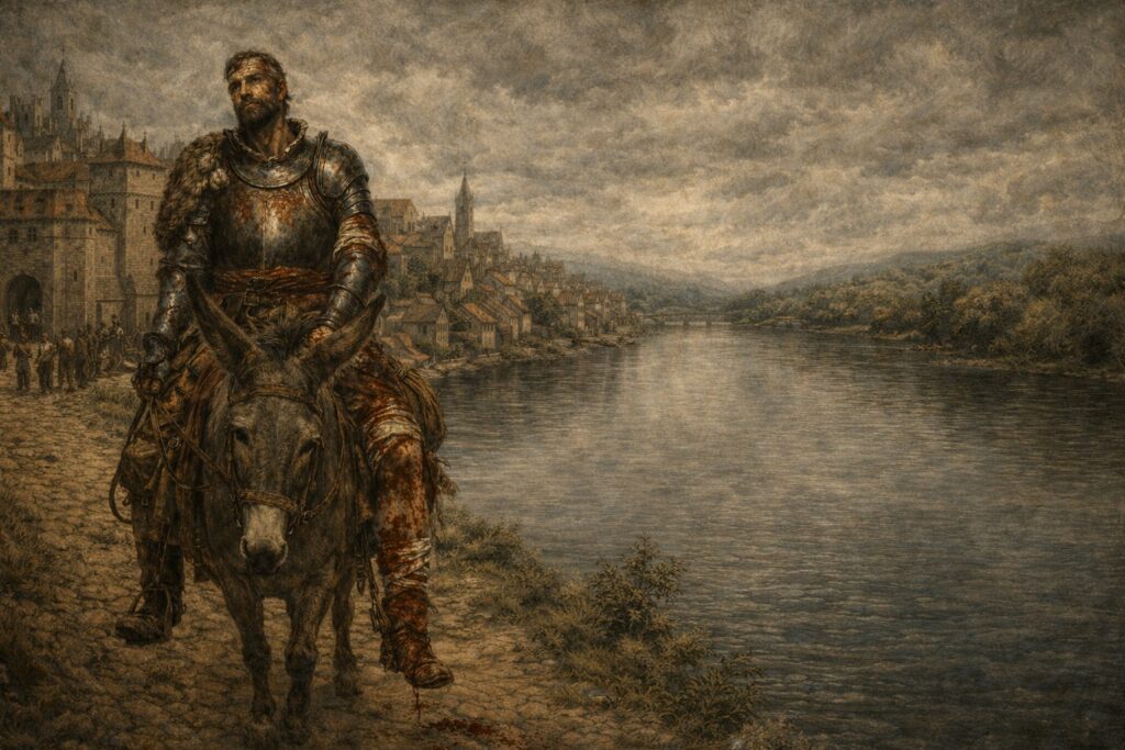 Santo Ignacio llegando a Manresa